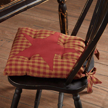 Burgundy Star Country Chair Pad - The Fox Decor